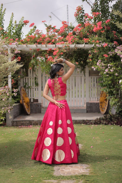 Dandiya Dots Mirror Work Lehenga