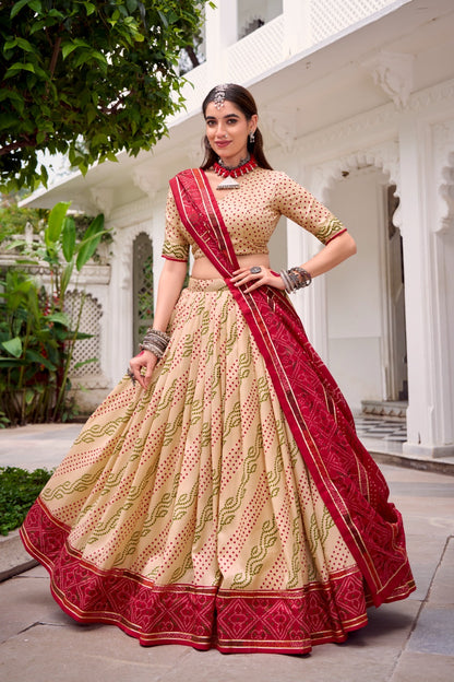 Bandhej Printed Lehenga Choli