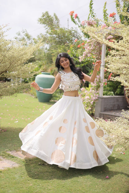 Dandiya Dots Mirror Work Lehenga