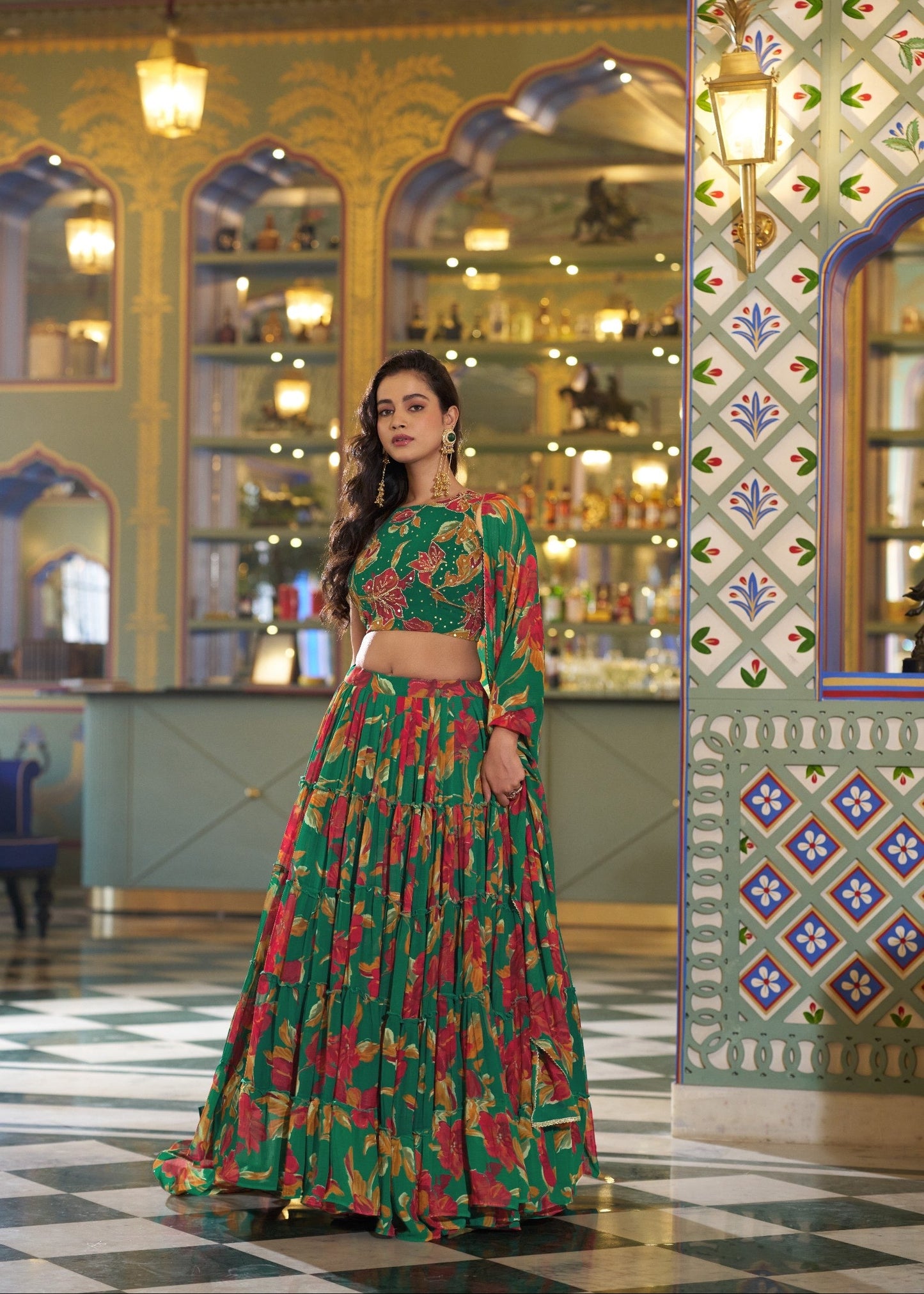 Vibrant Floral Elegant Lehenga Set