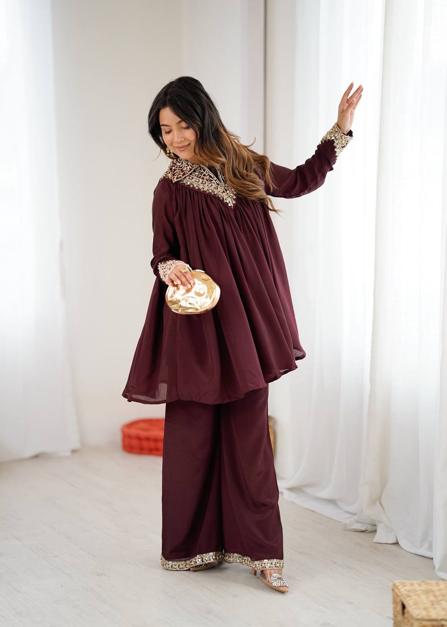 Glam Chic Palazzo Two-Piece Set