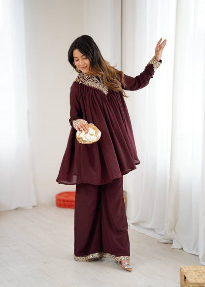 Glam Chic Palazzo Two-Piece Set