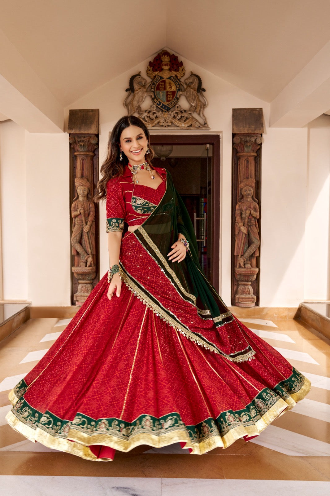 Bhandej Foil Work Navratri Lehenga Choli