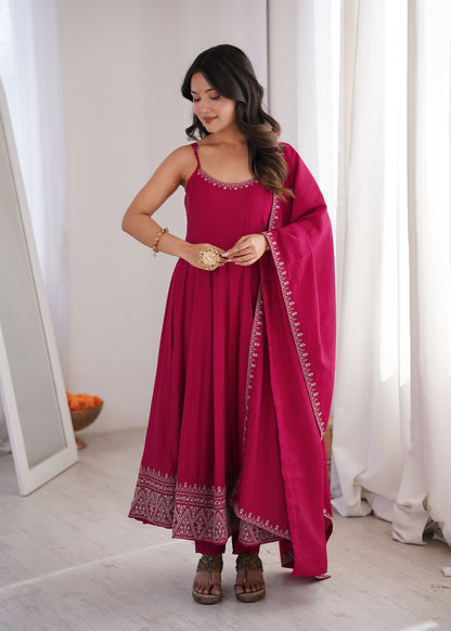 Meher Gulabi Anarkali Dupatta Set