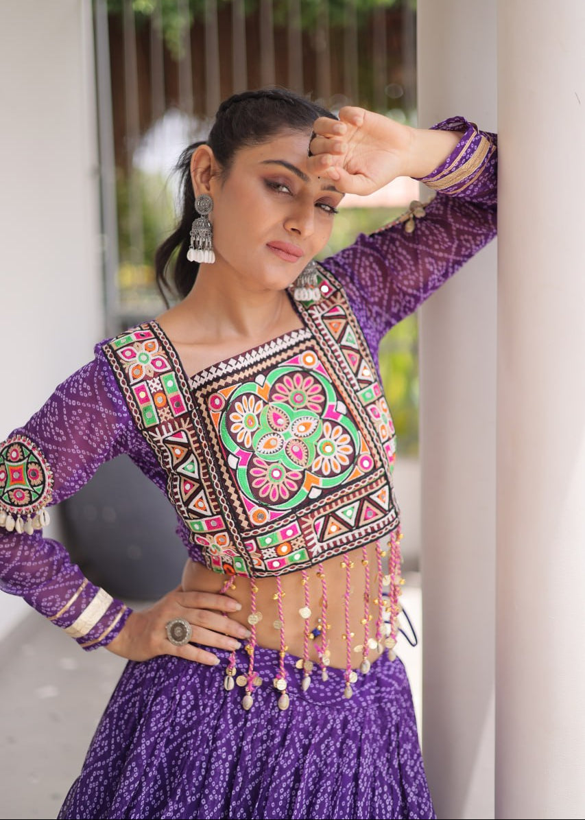 Bandhni Rang Kutchi Patchwork Lehenga
