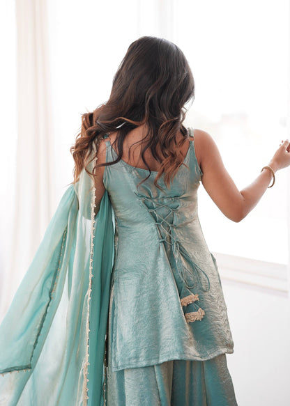 Ethereal Sparkle Palazzo Suit Set