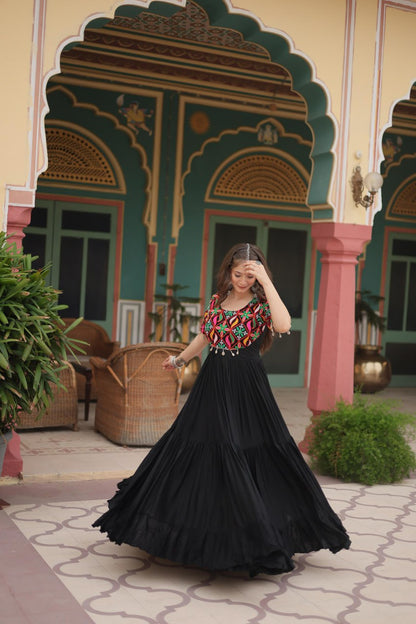 Midnight Bloom Gown Of Navratri