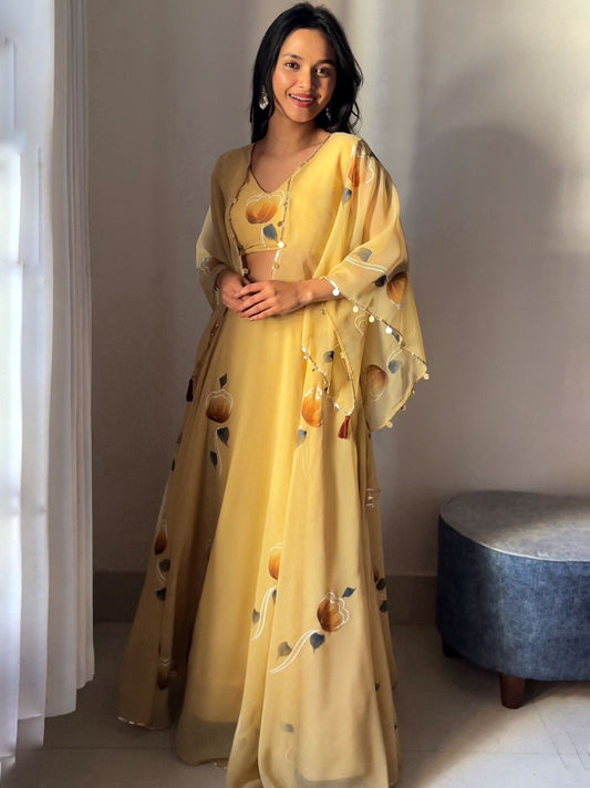 Sunshine Hand Painted Lehenga Set