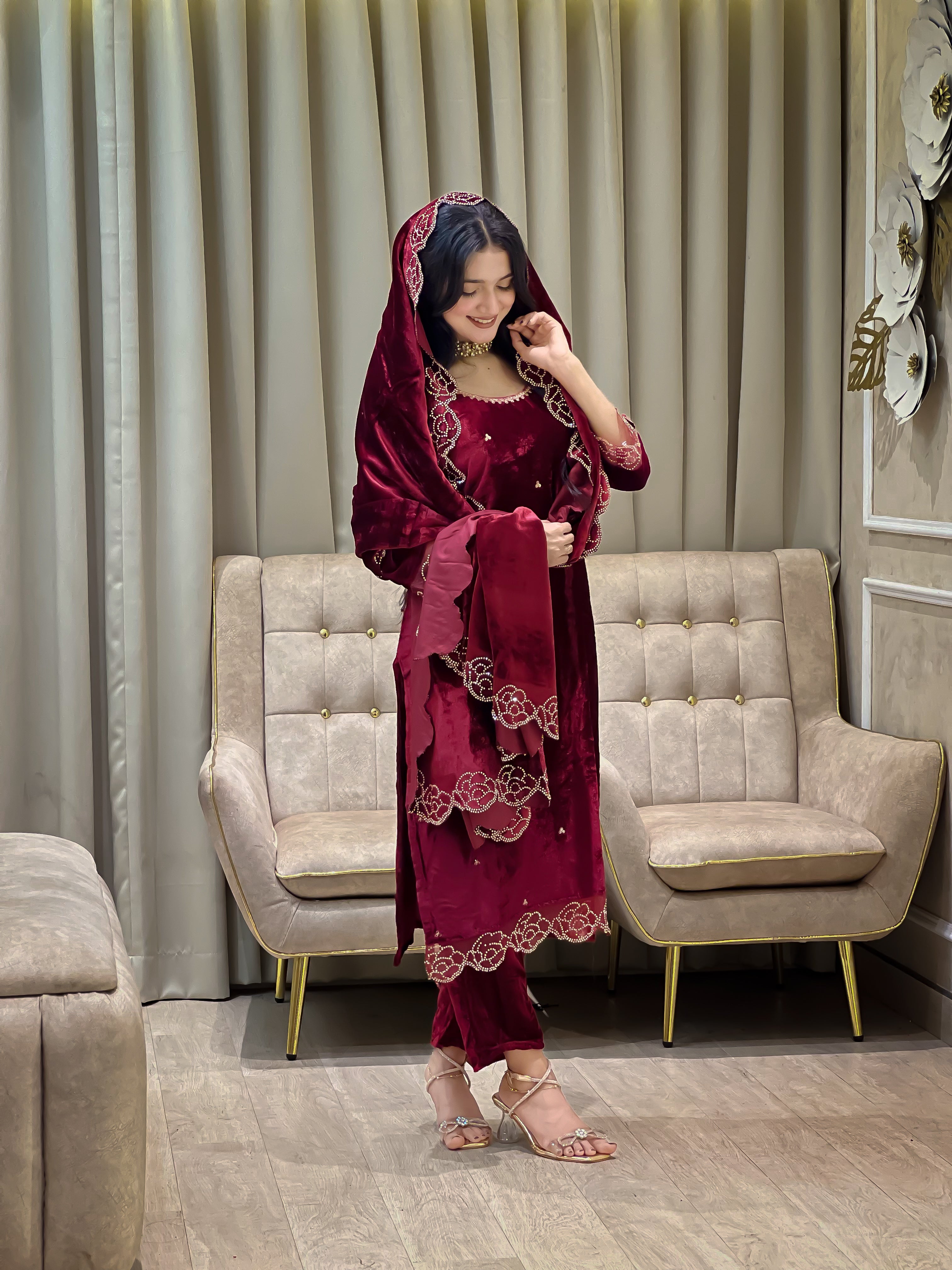 Maroon Velvet Dream Suit