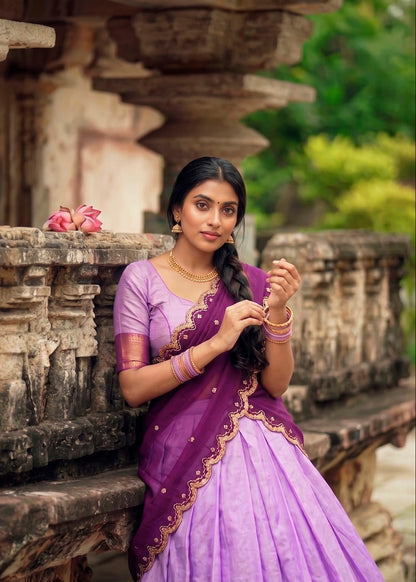 Classic Zari Weave Half Saree Set