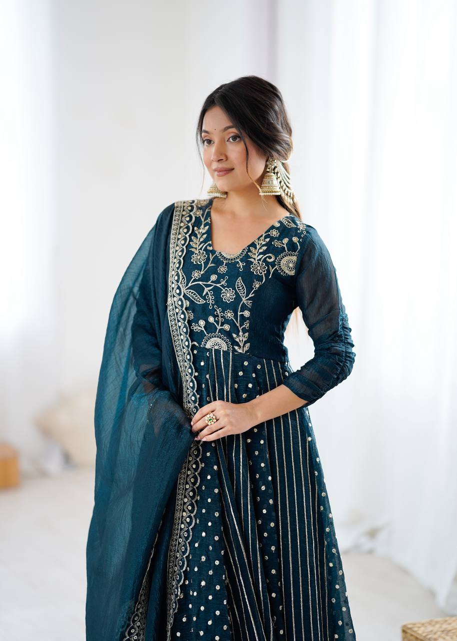 Sequins Embellished Anarkali Set