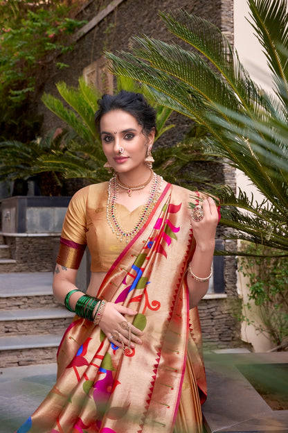 Paithani Jacquard Silk Zari Lehenga