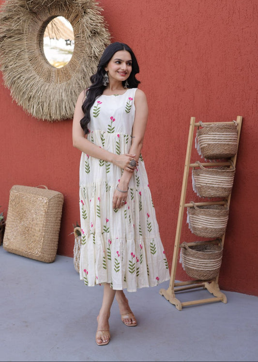 Classic Summer Printed Cotton Dress