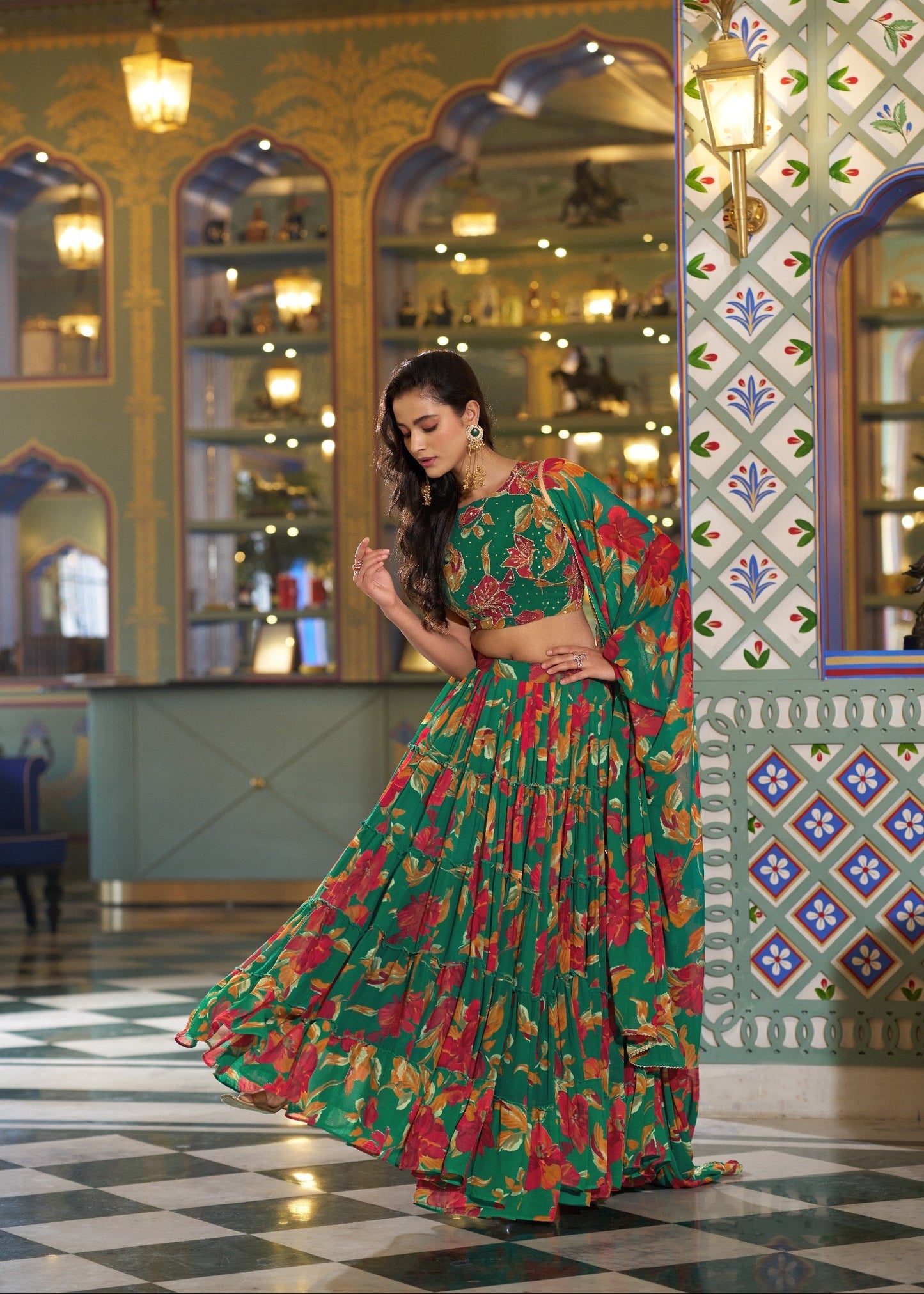 Vibrant Floral Elegant Lehenga Set