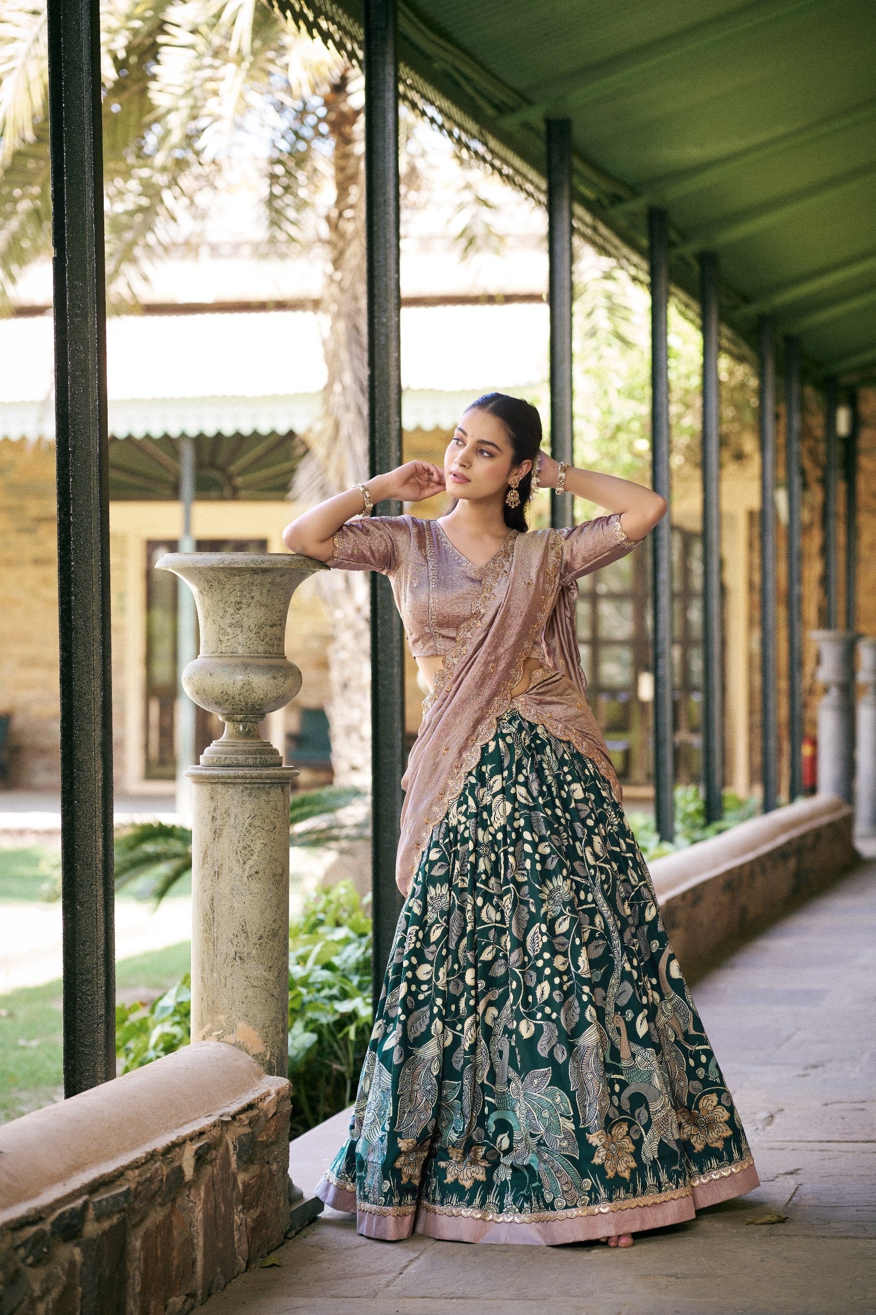 Premium Tussar Silk Kalamkari Lehenga