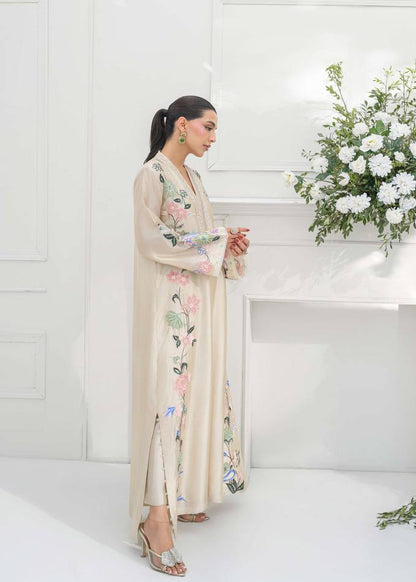 Ivory Bloom Embroidered Kaftan Set