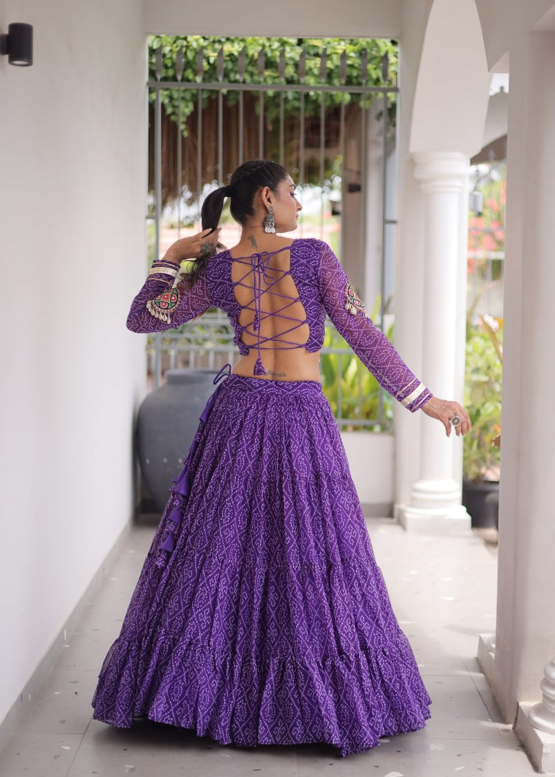 Bandhni Rang Kutchi Patchwork Lehenga