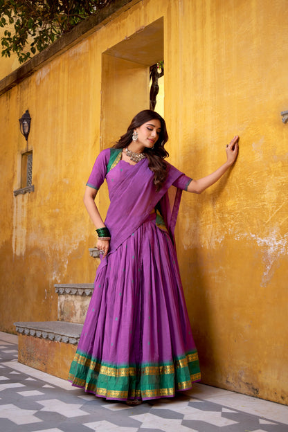 Pure Chanderi Half Saree Set