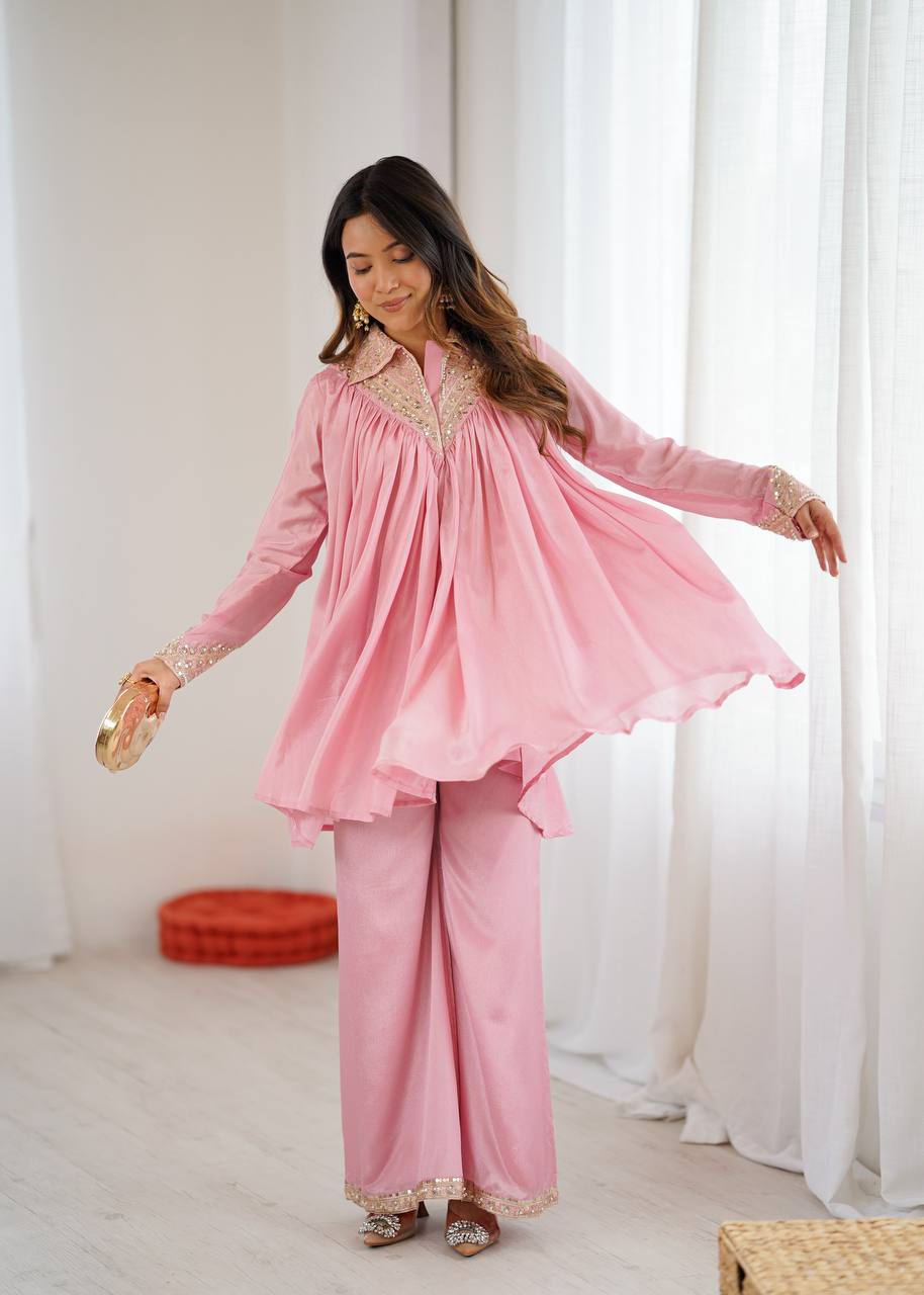 Glam Chic Palazzo Two-Piece Set