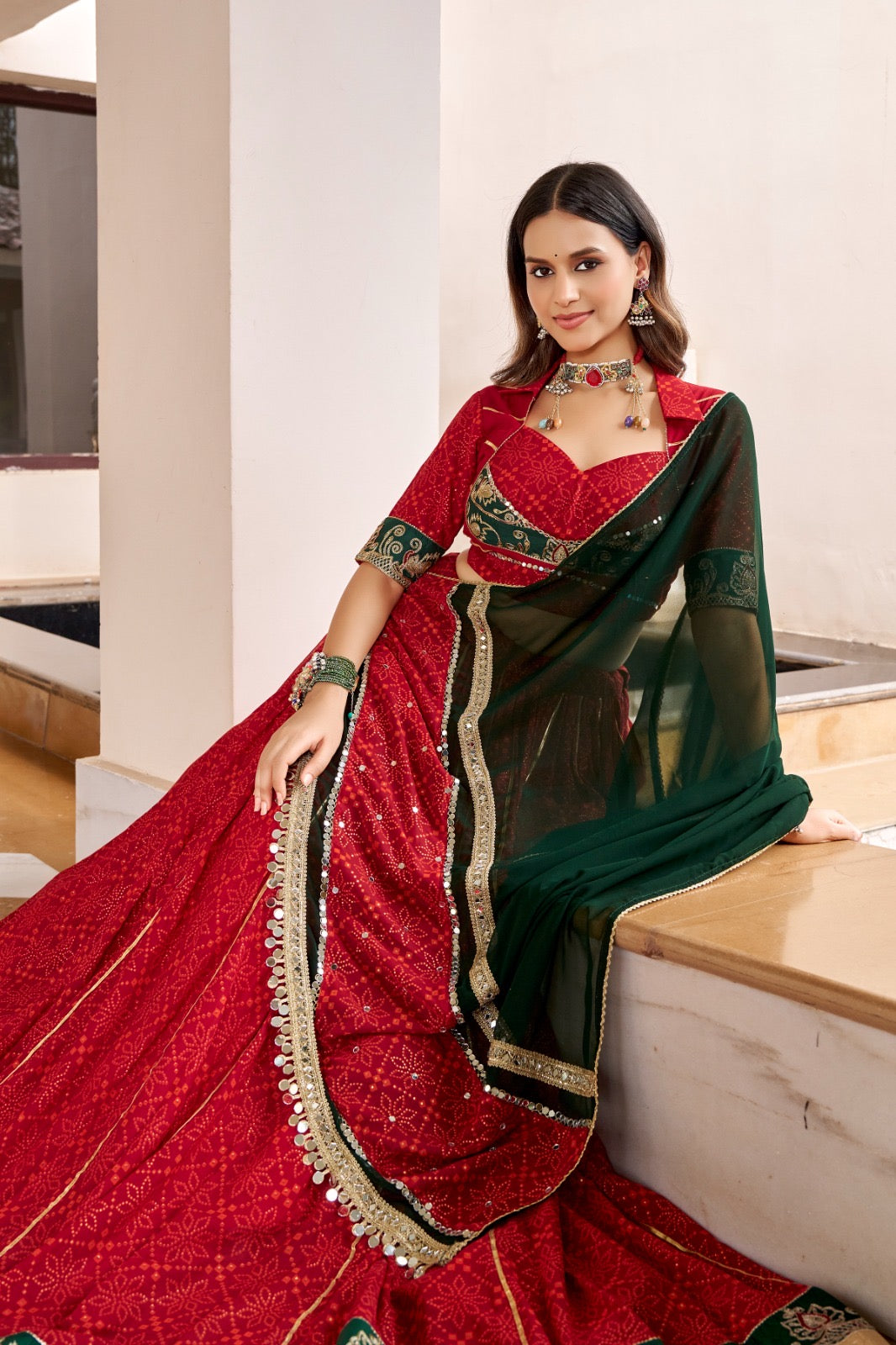 Bhandej Foil Work Navratri Lehenga Choli