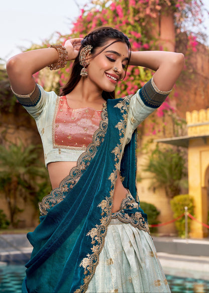 Designer Paithani Border Lehenga Set