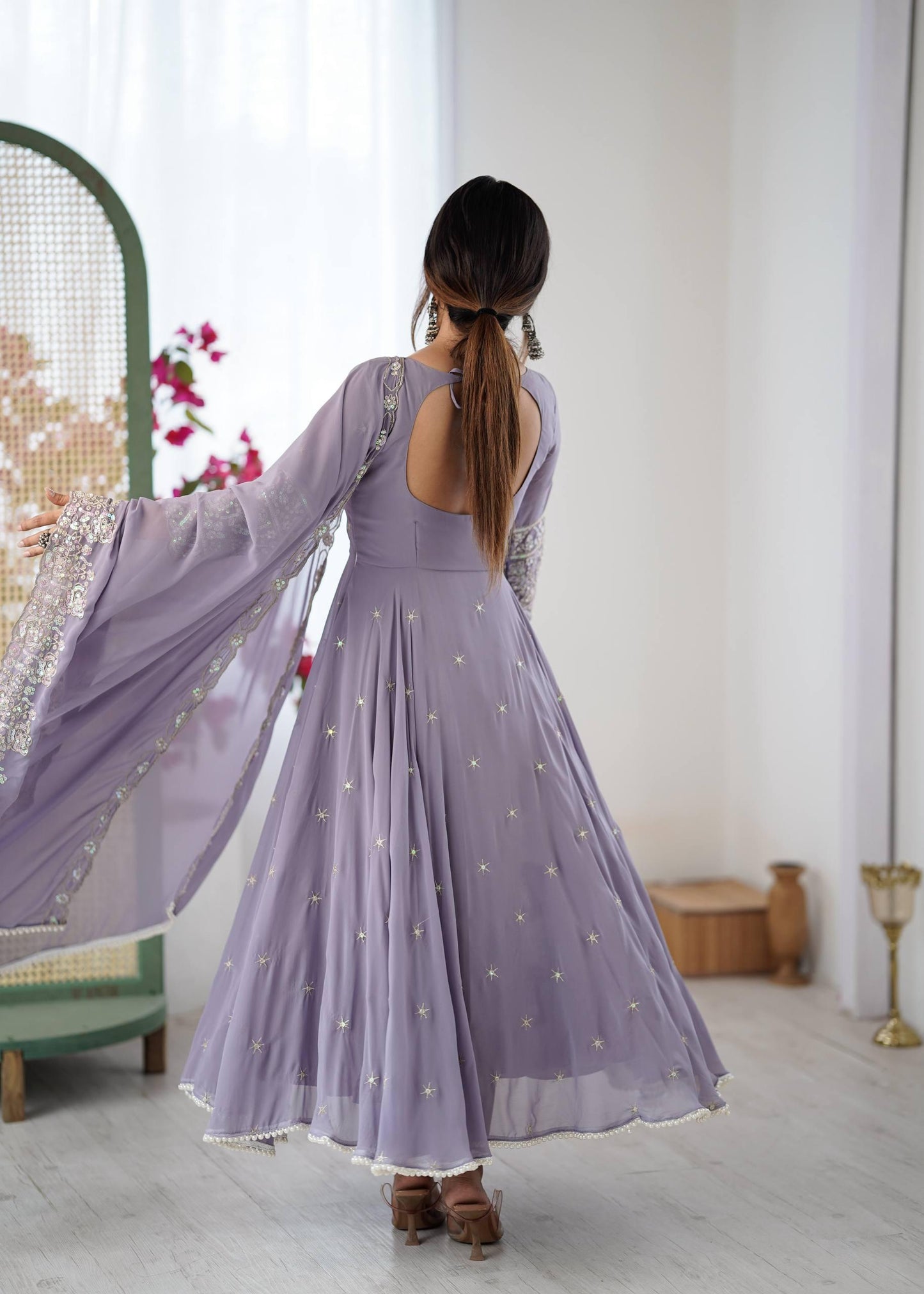 Soft Breeze Embroidered Anarkali Look
