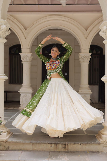 Festive Kutchi Work Bandhani Lehenga Kurti