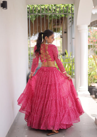 Bandhni Rang Kutchi Patchwork Lehenga