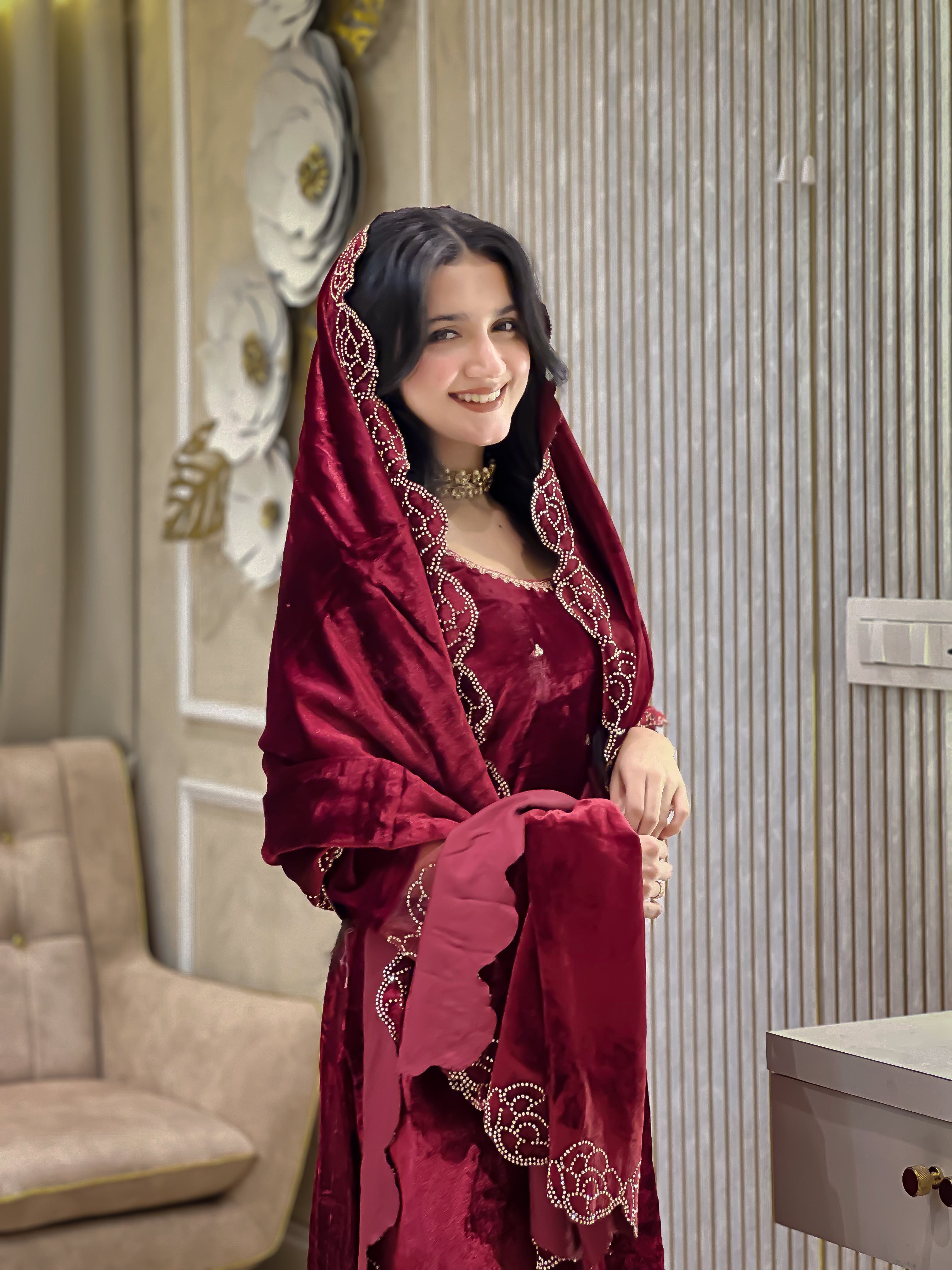 Maroon Velvet Dream Suit