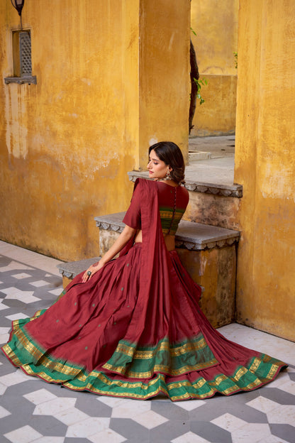 Pure Chanderi Half Saree Set