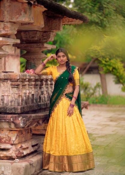 Classic Zari Weave Half Saree Set