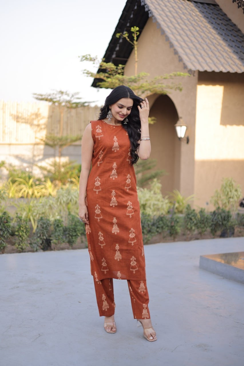 Minimal Motif Sleeveless Co-ord Set