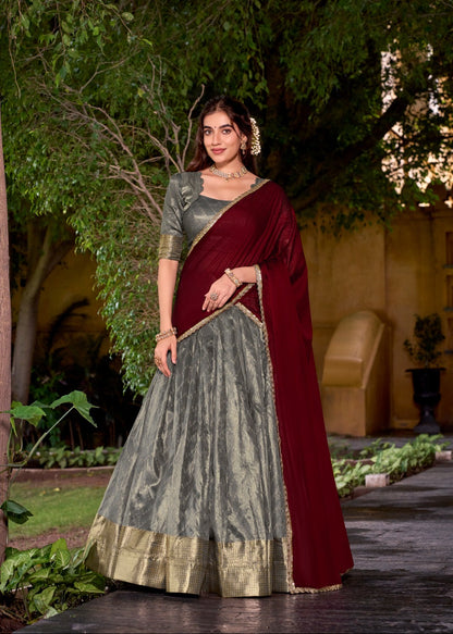 Traditional Zari Weaving Silk Lehenga