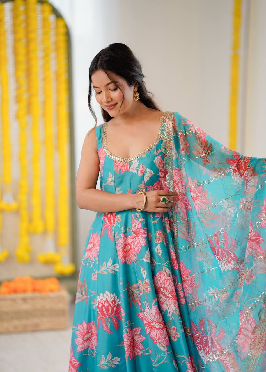 Floral Bloom Anarkali Set