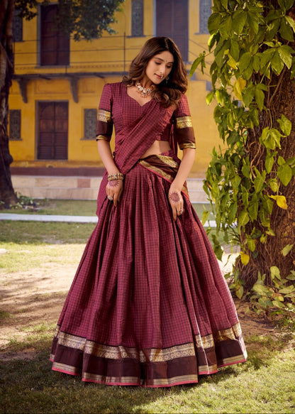 South Indian Zari Weave Lehenga