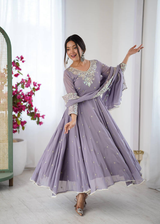 Soft Breeze Embroidered Anarkali Look