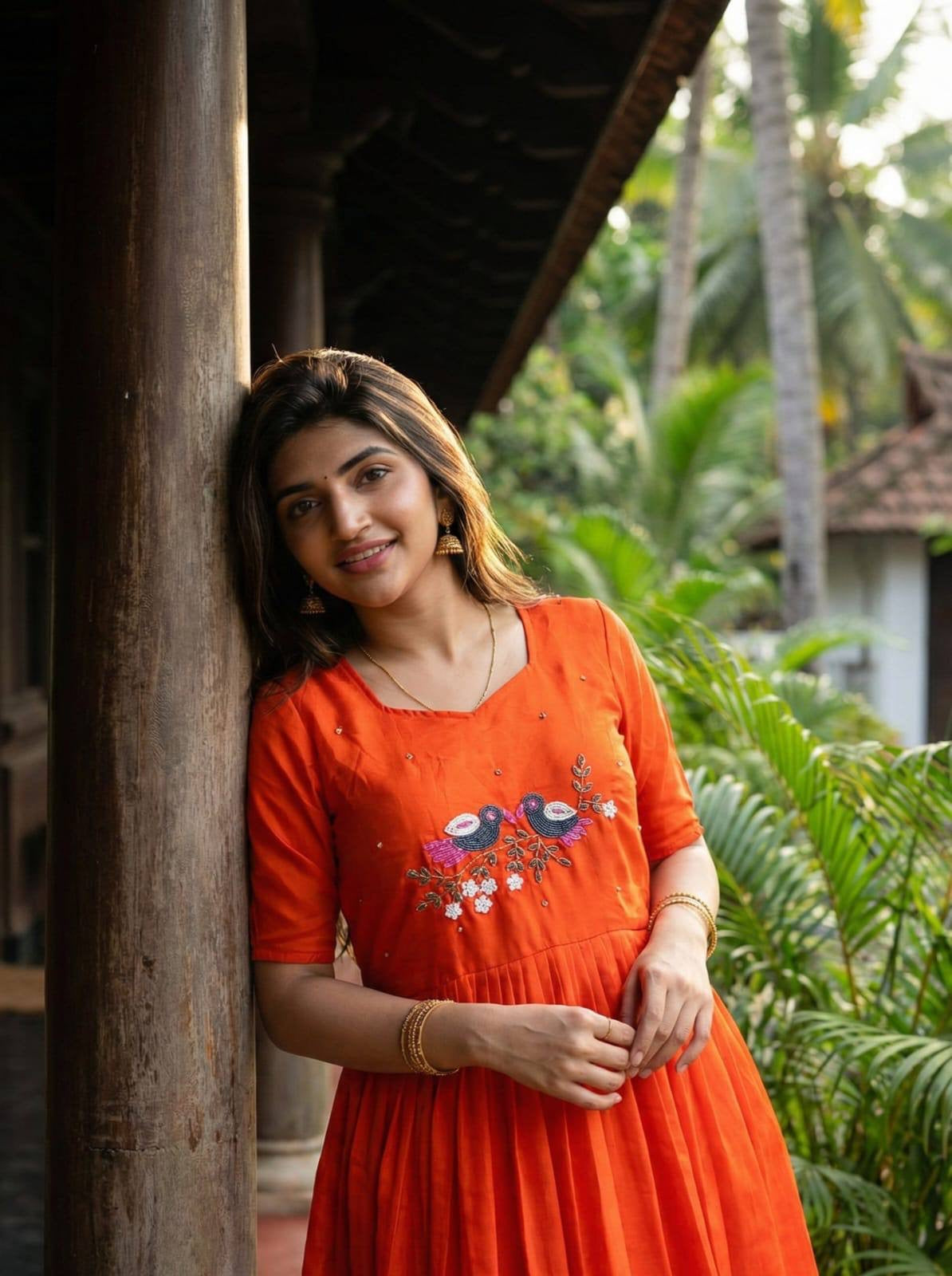 Royal Bloom Handwork Flared Dress