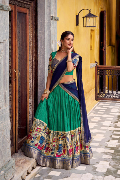 Kalamkari Zari Weaving Lehenga
