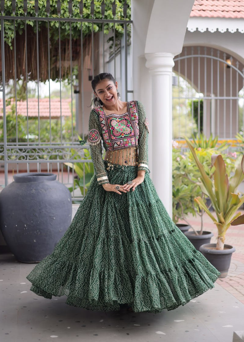 Bandhni Rang Kutchi Patchwork Lehenga