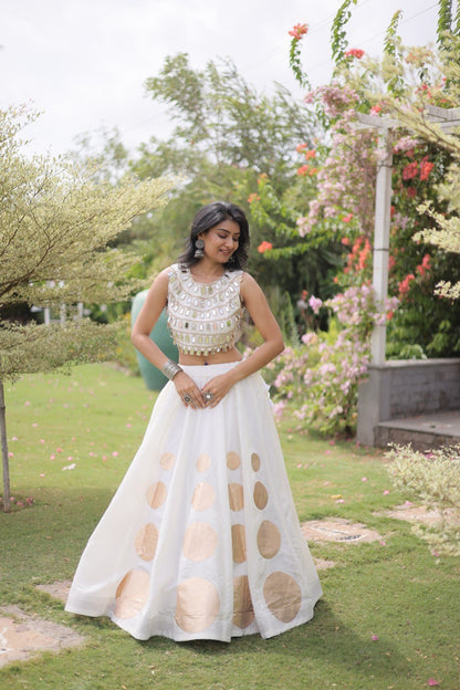 Dandiya Dots Mirror Work Lehenga