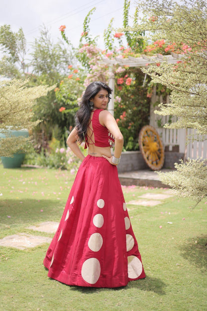 Dandiya Dots Mirror Work Lehenga