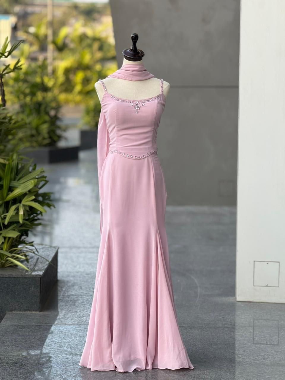 Barbie-core Diamond Georgette Fishcut Set