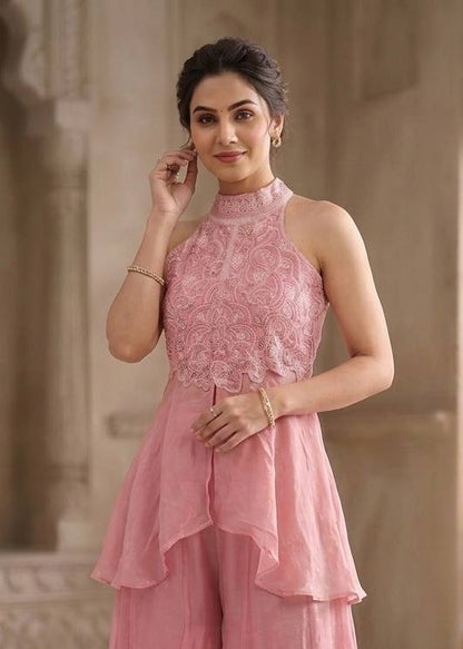 Barbie Blush Beaded Sharara Set