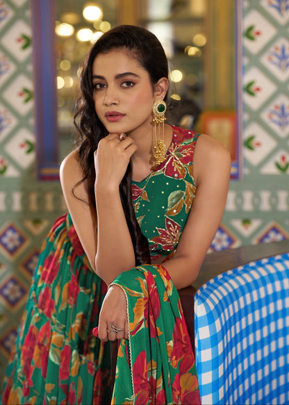 Vibrant Floral Elegant Lehenga Set