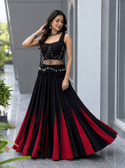 Raas Classic Black & Red Lehenga