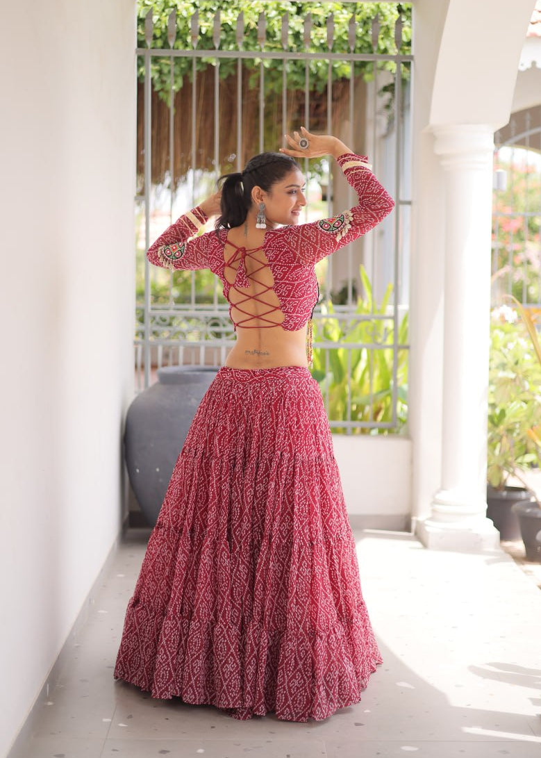 Bandhni Rang Kutchi Patchwork Lehenga