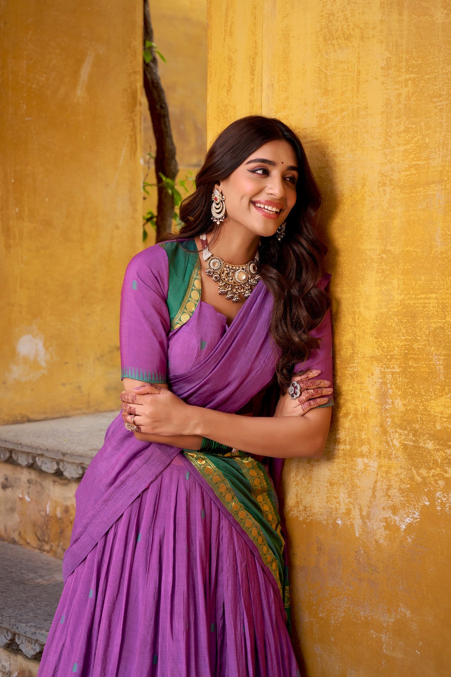 Pure Chanderi Half Saree Set