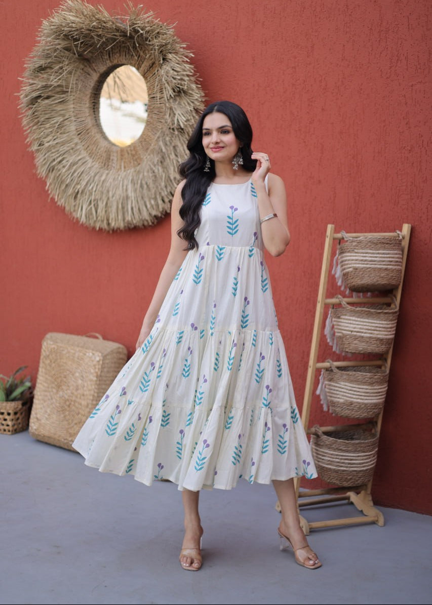 Classic Summer Printed Cotton Dress
