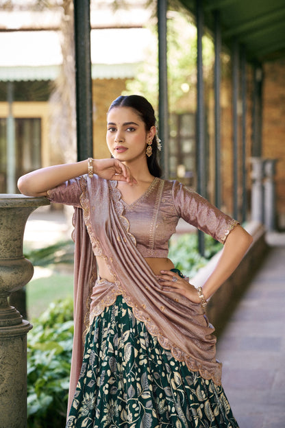Premium Tussar Silk Kalamkari Lehenga