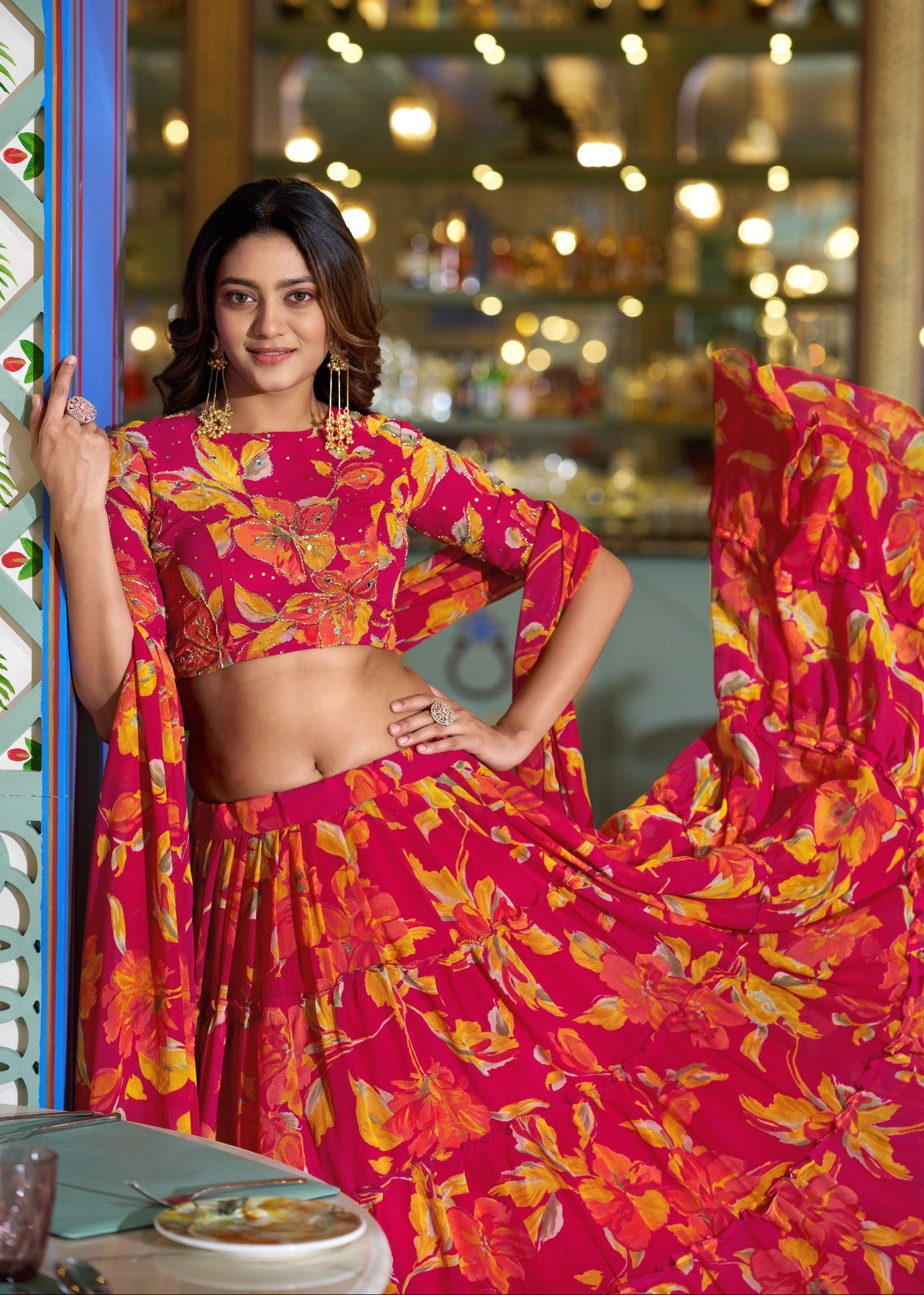 Vibrant Floral Elegant Lehenga Set